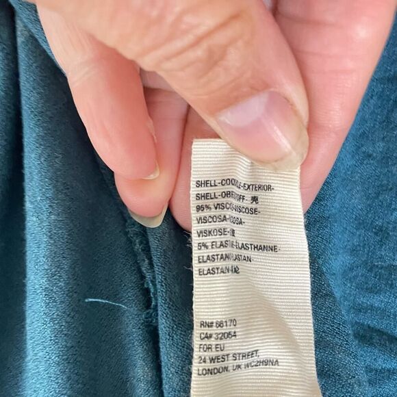 Free People Aqua Blue Baroque Boho Flowy Long Sleeve Top Size Small - Picture 10 of 11